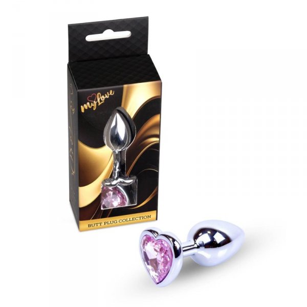 MyLove Toys - Jewellery Silver  Heart PLUG- Rose