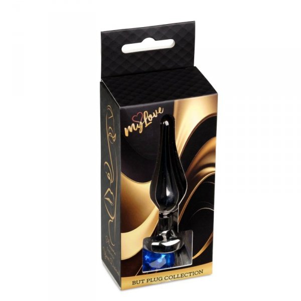 MyLove Toys - Jewellery Dark Silver BUTT PLUG- Dark Blue