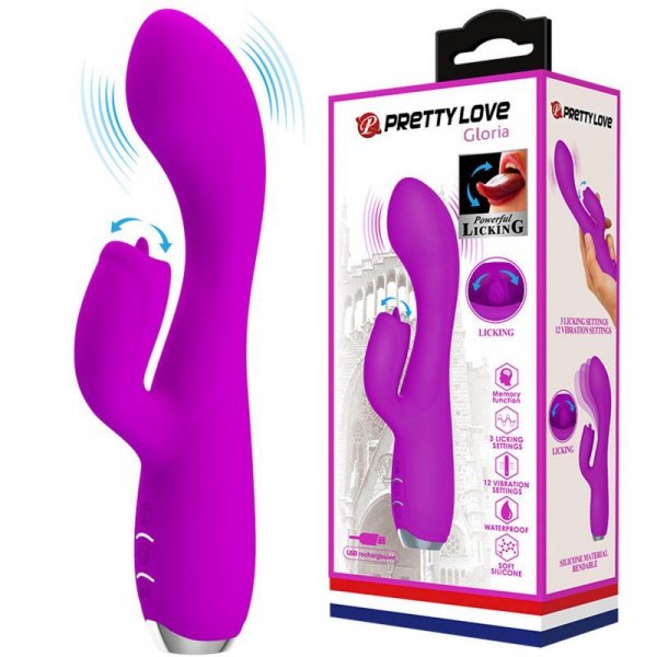 PRETTY LOVE - GLORIA Purple, 12 vibration functions 3 pulse wave settings Memory function