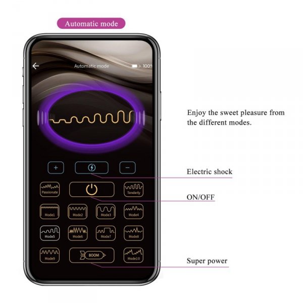 PRETTY LOVE - Jefferson, 12 vibration functions 3 electric shock functions Mobile APP Long-distance Control
