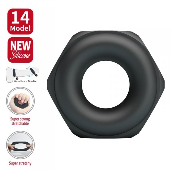 Crazy Bull Jarvius Super Soft Silicone Cock Ring – Black