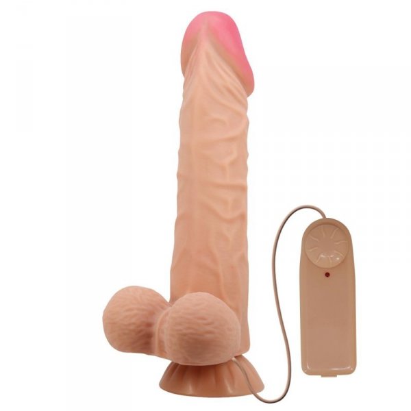 BAILE - Sliding Skin 9,4&#039;&#039; Flesh Vibration Bendable Suction base TPR ABS