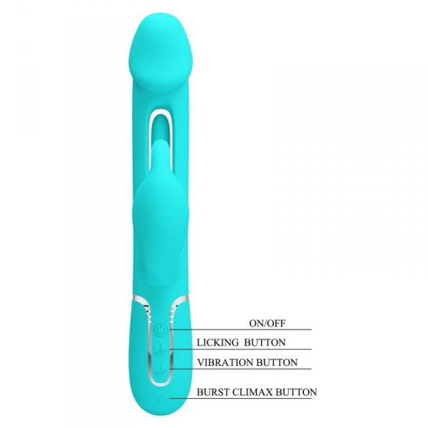 PRETTY LOVE - Kampas Green, 7 vibration functions 4 licking settings