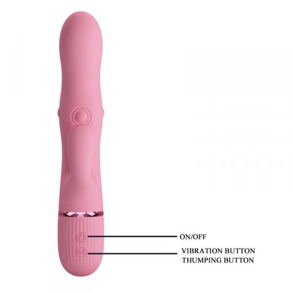 Pretty Love Zach Four-Sided Thumping Rabbit Vibrator – Pink
