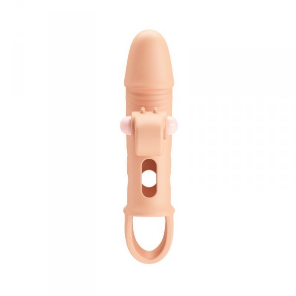 ROMANCE - Penis sleeve,  TPE material,vibration, battery LR41*3, Flesh