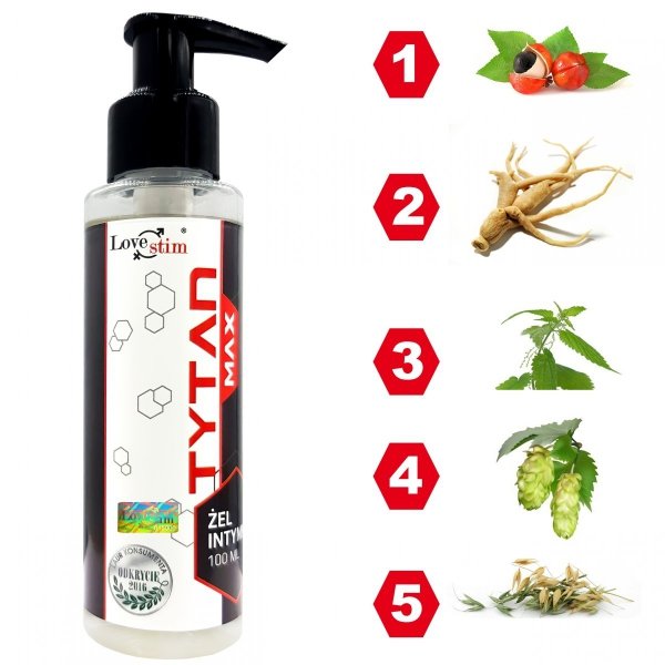 5x TYTAN MAX GEL 100ml EREKCJA POWIĘKSZENIE MEGA MOC