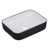 Umywalka ceramiczna nablatowa prostokątna Mogami 50x40 czarno/biała