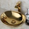 Umywalka ceramiczna nablatowa REA SOFIA GOLD złota połysk