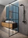 Invena ścianka walk-in 100x200 czarna kratka loft szkło 8 mm hartowane 