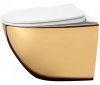 Misa WC wisząca Carlo Mini Gold/White  + deska wolnoopadająca REA-C0669