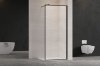 Invena ścianka walk-in 120x200 transparentna czarna rama szkło 8 mm hartowane