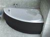 BESCO Wanna narożna Finezja Nova prawa 155x95 z czarną obudową + syfon
