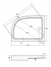 BESCO Brodzik asymetryczny Saturn 120x90x4 lewy gratis syfon