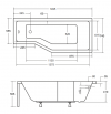 BESCO Wanna 150x75 Integra Prawa + Parawan 3-skrzydłowy + Syfon