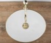 Umywalka ceramiczna nablatowa owalna REA SOFIA WHITE GOLD BRUSH