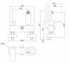 Bateria wannowa ścienna Crea nikiel S951-309