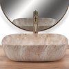 Umywalka ceramiczna nablatowa REA BELINDA SAVANA imitacja kamienia beżowa