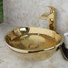 Umywalka ceramiczna nablatowa REA SOFIA GOLD złota połysk