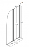 BESCO Wanna 170x75 Integra Prawa + Parawan 2-skrzydłowy + Syfon