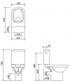 WC Kompakt CARINA NEW CLEANON 010 z deską duroplast