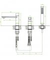 Bateria wannowa stojąca 3-otworowa LAVEO Tores chrom