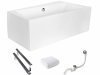 BESCO Wanna 150x90 Infinity Prawa z białą obudową + Syfon