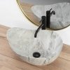 Umywalka ceramiczna nablatowa REA DORA STONE szara kamień marmur