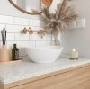 Mała umywalka ceramiczna nablatowa REA SOFIA MINI owalna biała