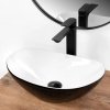 Umywalka ceramiczna nablatowa REA ROYAL MINI BLACK WHITE czarna biała