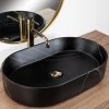 Umywalka ceramiczna nablatowa REA NADIA STONE BLACK STONE MAT czarna matowa