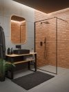 Invena ścianka walk-in 120x200 transparentna czarna rama szkło 8 mm hartowane