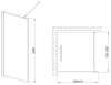 Invena ścianka walk-in 110x200 transparentna czarna rama szkło 8 mm hartowane