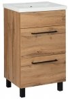 Zestaw szafka z umywalką Astor SOL WOTAN 50 cm szuflady czarne uchwyty