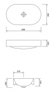 Umywalka ceramiczna nablatowa Inverto 60cm owalna