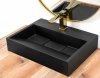 Umywalka konglomeratowa nablatowa REA GOYA BLACK MAT 60CM czarna