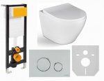 Zestaw stelaż podtynkowy Super Slim 35 Rimless Eco Box + Round Duo chrom + miska Desna