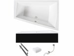 BESCO Wanna 170x125 Intima Duo Prawa z czarną obudową + Syfon