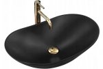Umywalka ceramiczna nablatowa REA ROYAL 60 BLACK MAT czarna