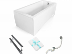 BESCO Wanna 140x70 Modern z białą obudową + Syfon
