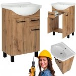 Zestaw szafka z umywalką Astor LUPO WOTAN 55 cm drzwiczki szuflada