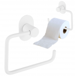Uchwyt na papier toaletowy do WC ścienny samoprzylepny przykręcany biały