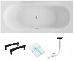 BESCO Wanna 160x75 Vitae SLIM PLUS + Syfon CHROM