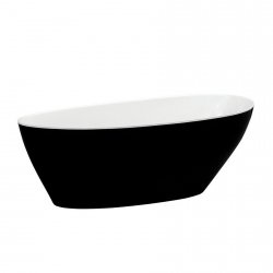Wanna wolnostojąca Goya XS Black&White 142x62 cm + klik-klak biały czyszczony od góry