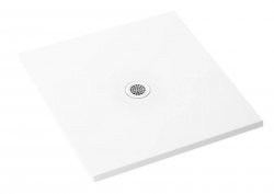 Brodzik kwadratowy Fresco Biały 90x90x1,3x2,5 cm posadzkowy mat