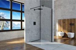 Ścianka prysznicowa narożna Easy In 100 szkło transparentne czarna