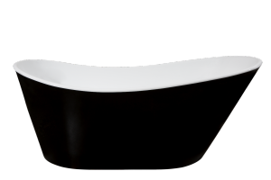 Wanna wolnostojąca Viya Black&White 160x70 cm + klik-klak chrom czyszczony od góry