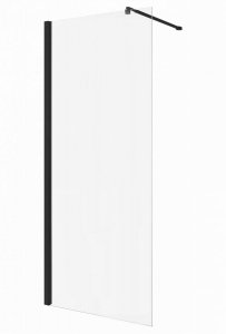 Ścianka prysznicowa Invena Walk-in czarna 110 cm