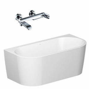 Wanna wolnostojąca Crea przyścienna + bateria wannowa chrom