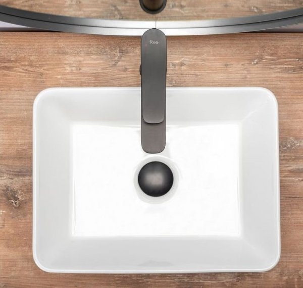 Mała umywalka ceramiczna nablatowa REA ANITA MINI biała