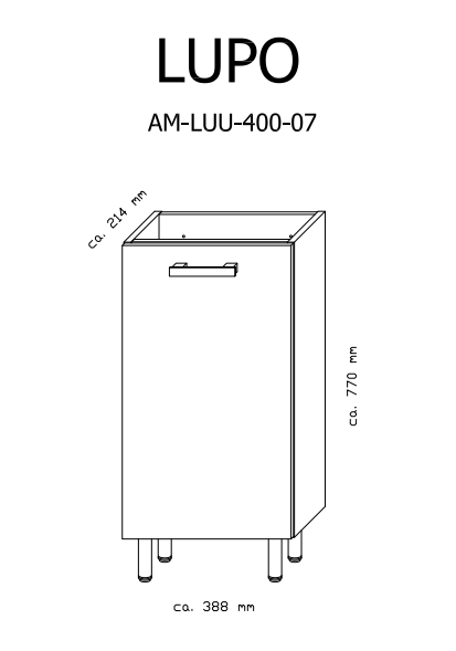 Zestaw Lupo 40 cm szafka z umywalką AM-LUU-400-27